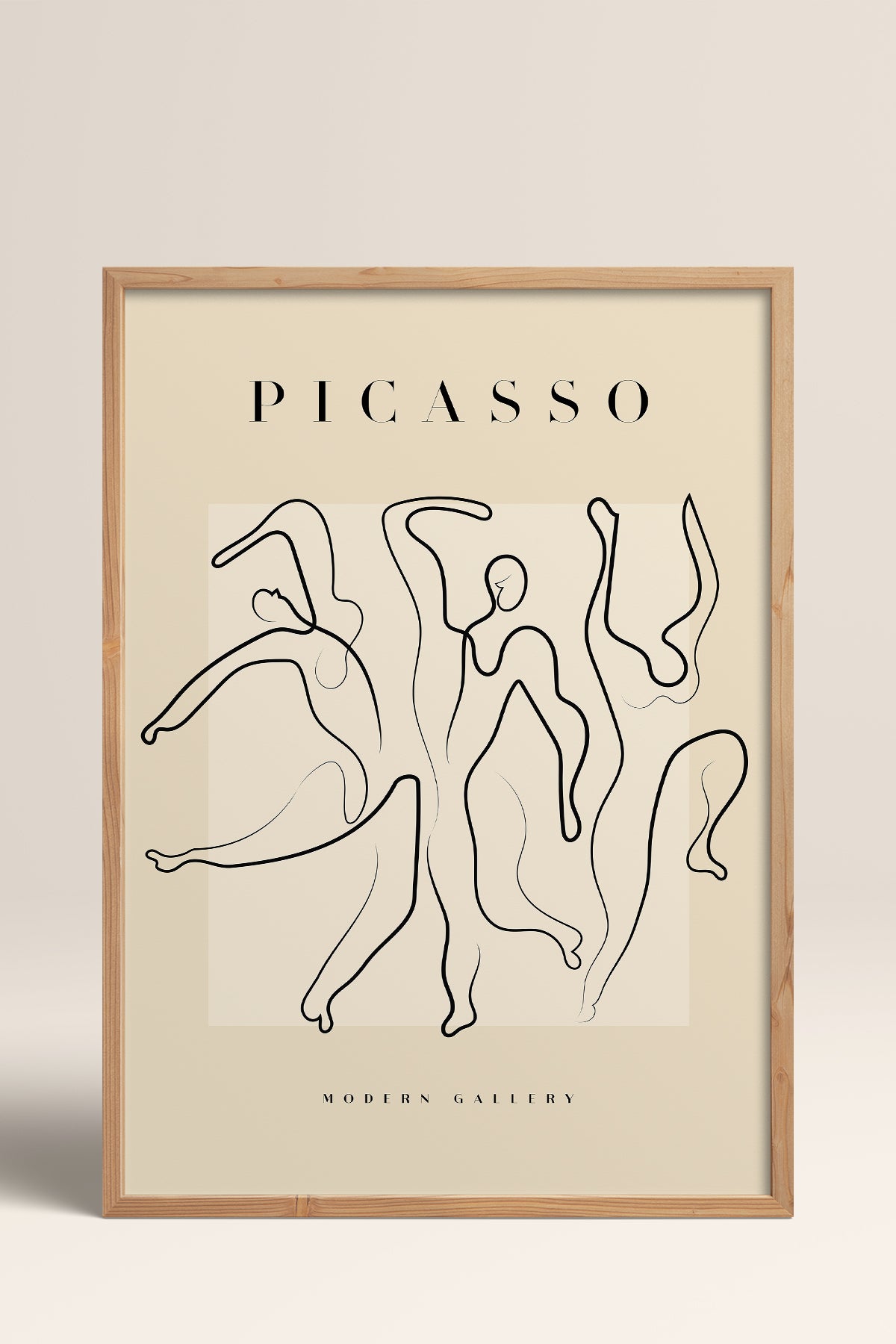 HOMEPACK Ahşap Çerçeveli Tablo Çerçeveli Poster Sanatsal Modern Duvar Dekoru PICASSO-33