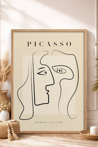 HOMEPACK Ahşap Çerçeveli Tablo Çerçeveli Poster Sanatsal Modern Duvar Dekoru PICASSO-34