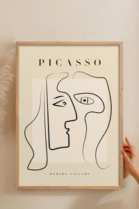 HOMEPACK Ahşap Çerçeveli Tablo Çerçeveli Poster Sanatsal Modern Duvar Dekoru PICASSO-34