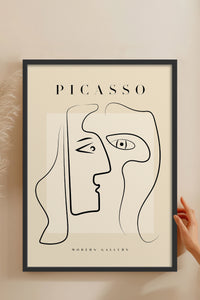 HOMEPACK Ahşap Çerçeveli Tablo Çerçeveli Poster Sanatsal Modern Duvar Dekoru PICASSO-34
