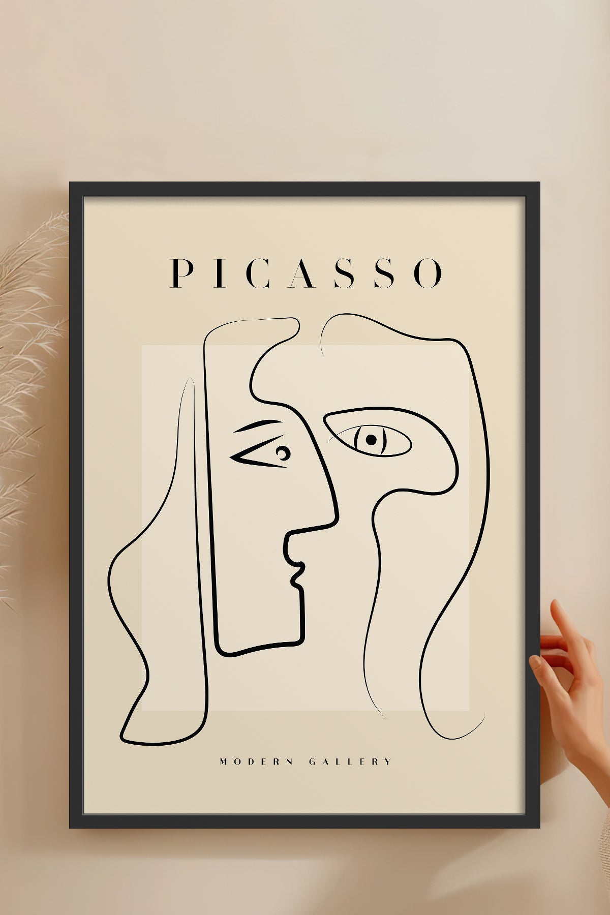 HOMEPACK Ahşap Çerçeveli Tablo Çerçeveli Poster Sanatsal Modern Duvar Dekoru PICASSO-34
