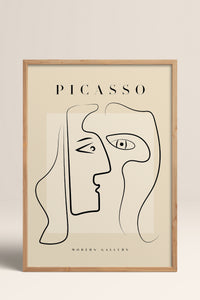 HOMEPACK Ahşap Çerçeveli Tablo Çerçeveli Poster Sanatsal Modern Duvar Dekoru PICASSO-34