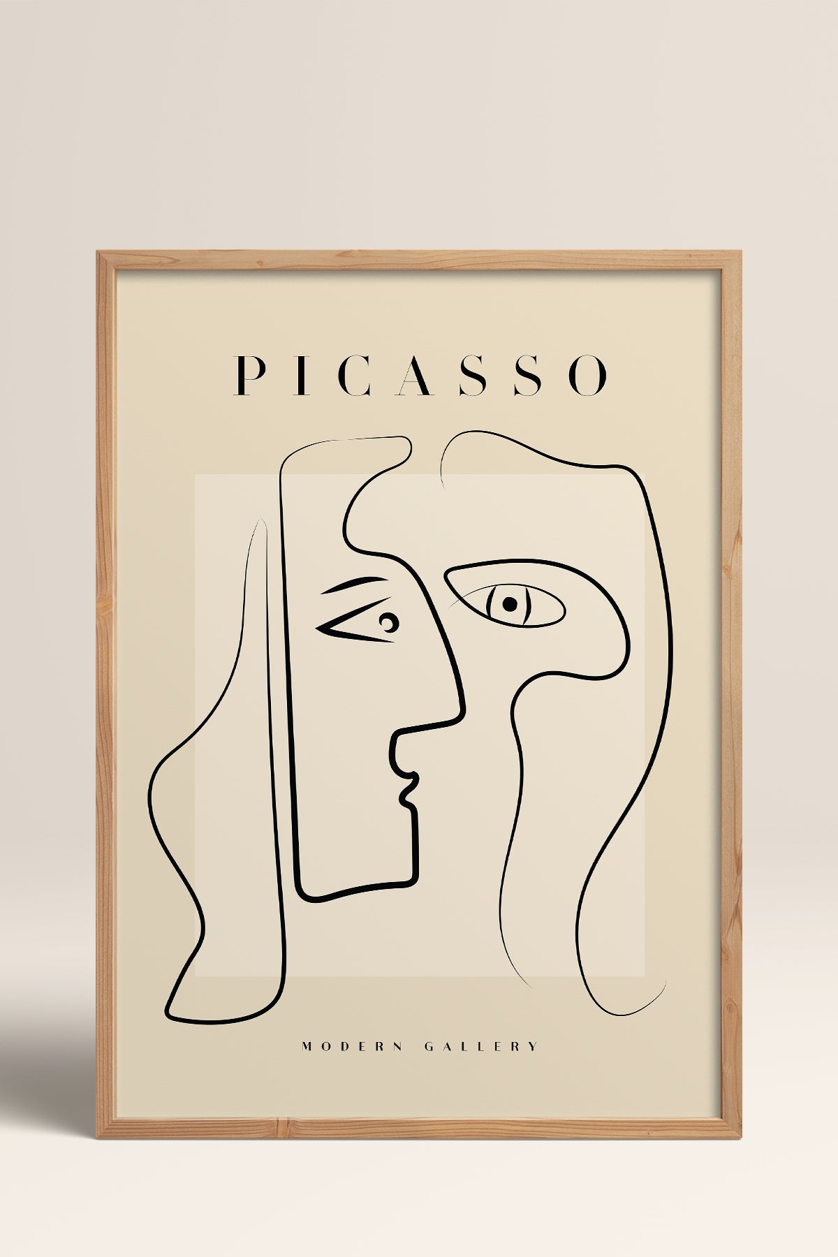 HOMEPACK Ahşap Çerçeveli Tablo Çerçeveli Poster Sanatsal Modern Duvar Dekoru PICASSO-34