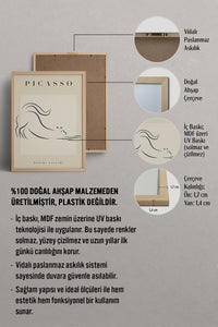 HOMEPACK Ahşap Çerçeveli Tablo Çerçeveli Poster Sanatsal Modern Duvar Dekoru PICASSO-35
