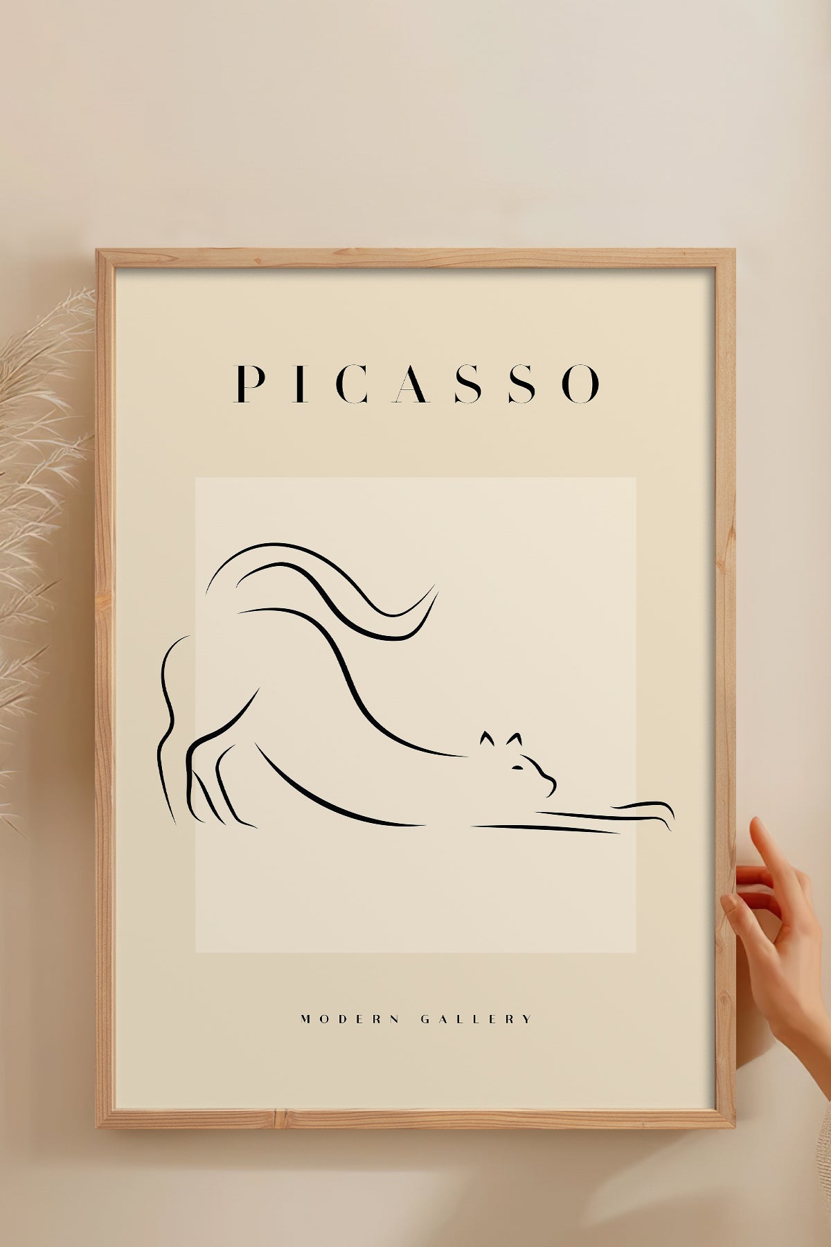 HOMEPACK Ahşap Çerçeveli Tablo Çerçeveli Poster Sanatsal Modern Duvar Dekoru PICASSO-35