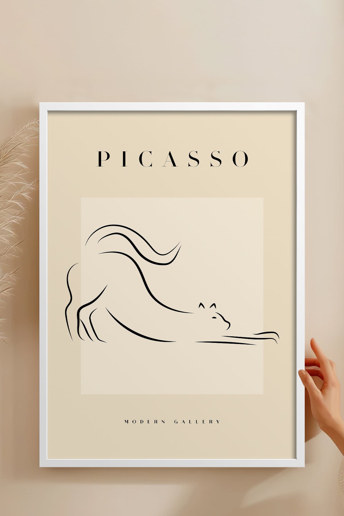 HOMEPACK Ahşap Çerçeveli Tablo Çerçeveli Poster Sanatsal Modern Duvar Dekoru PICASSO-35