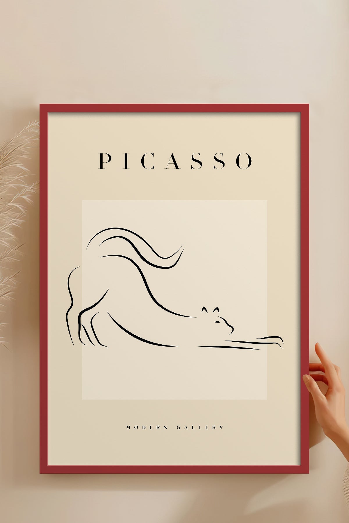 HOMEPACK Ahşap Çerçeveli Tablo Çerçeveli Poster Sanatsal Modern Duvar Dekoru PICASSO-35