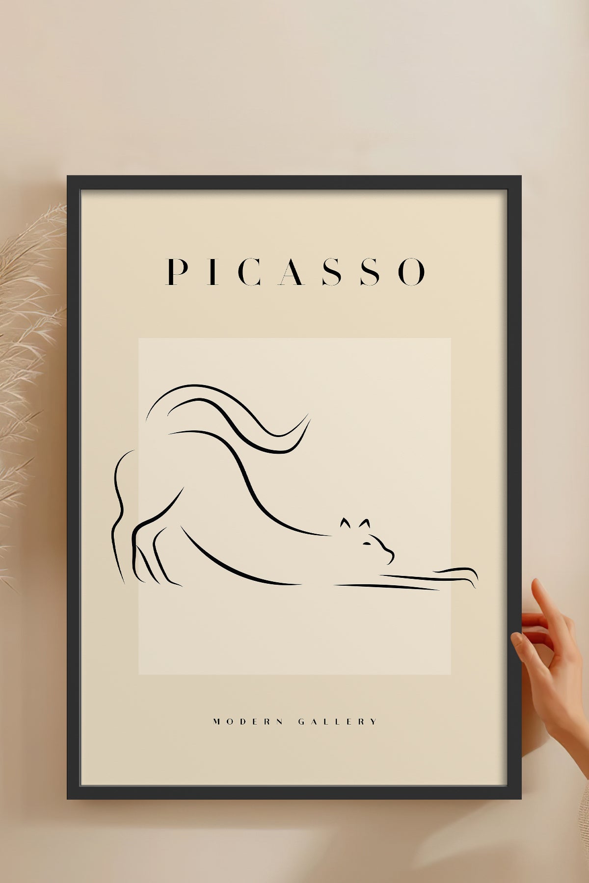 HOMEPACK Ahşap Çerçeveli Tablo Çerçeveli Poster Sanatsal Modern Duvar Dekoru PICASSO-35