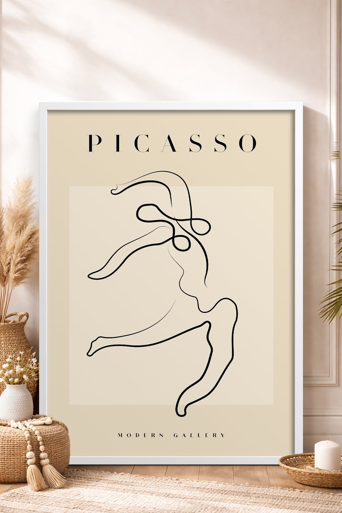 HOMEPACK Ahşap Çerçeveli Tablo Çerçeveli Poster Sanatsal Modern Duvar Dekoru PICASSO-36