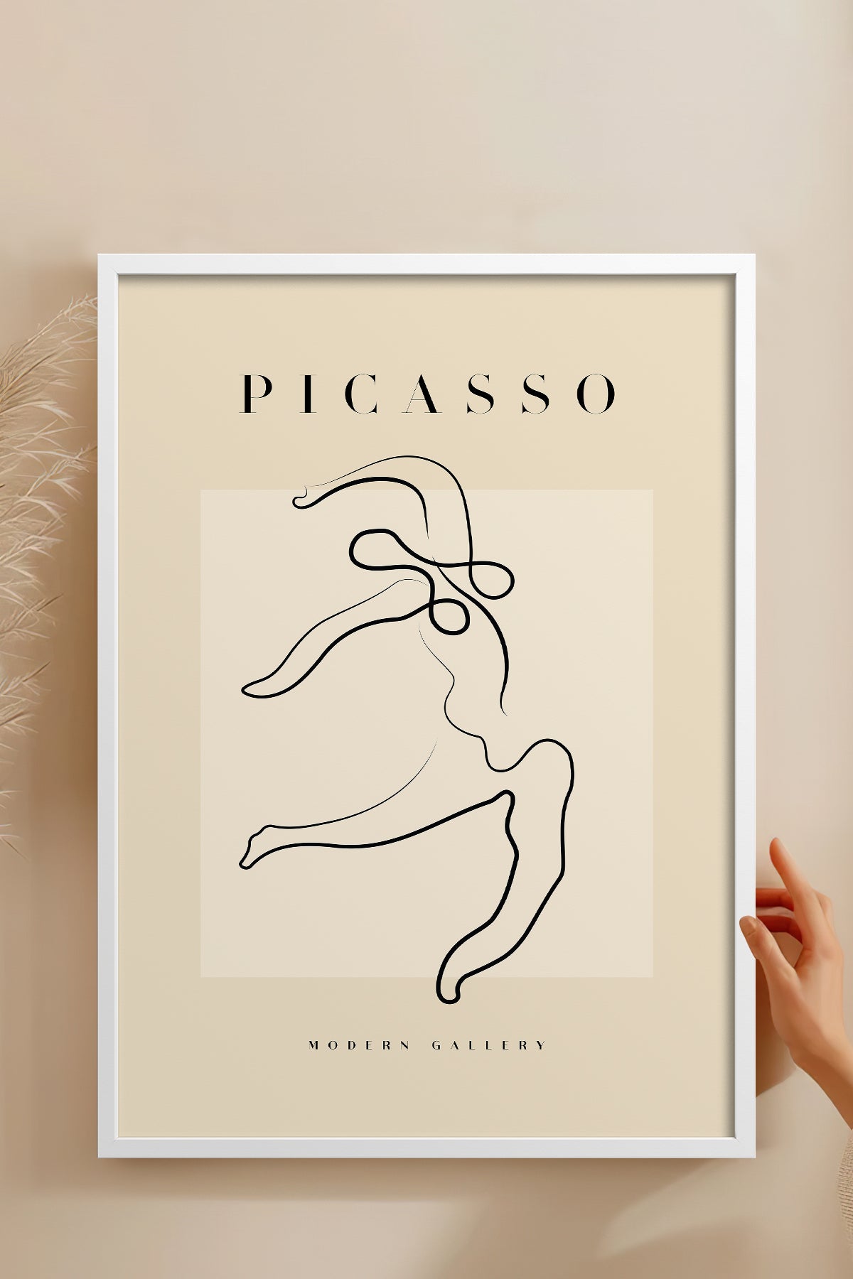 HOMEPACK Ahşap Çerçeveli Tablo Çerçeveli Poster Sanatsal Modern Duvar Dekoru PICASSO-36
