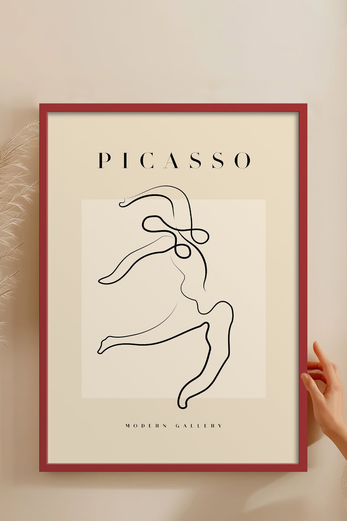 HOMEPACK Ahşap Çerçeveli Tablo Çerçeveli Poster Sanatsal Modern Duvar Dekoru PICASSO-36