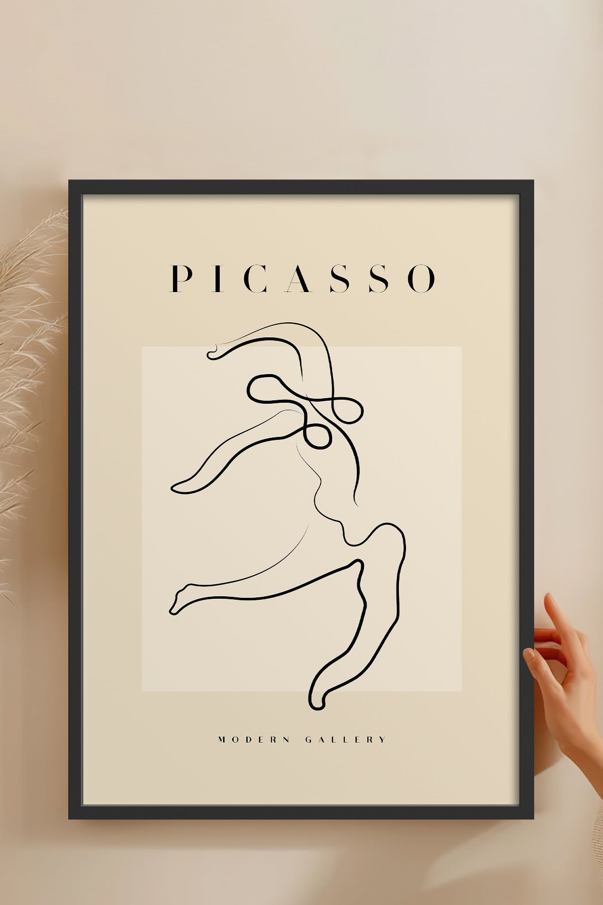 HOMEPACK Ahşap Çerçeveli Tablo Çerçeveli Poster Sanatsal Modern Duvar Dekoru PICASSO-36