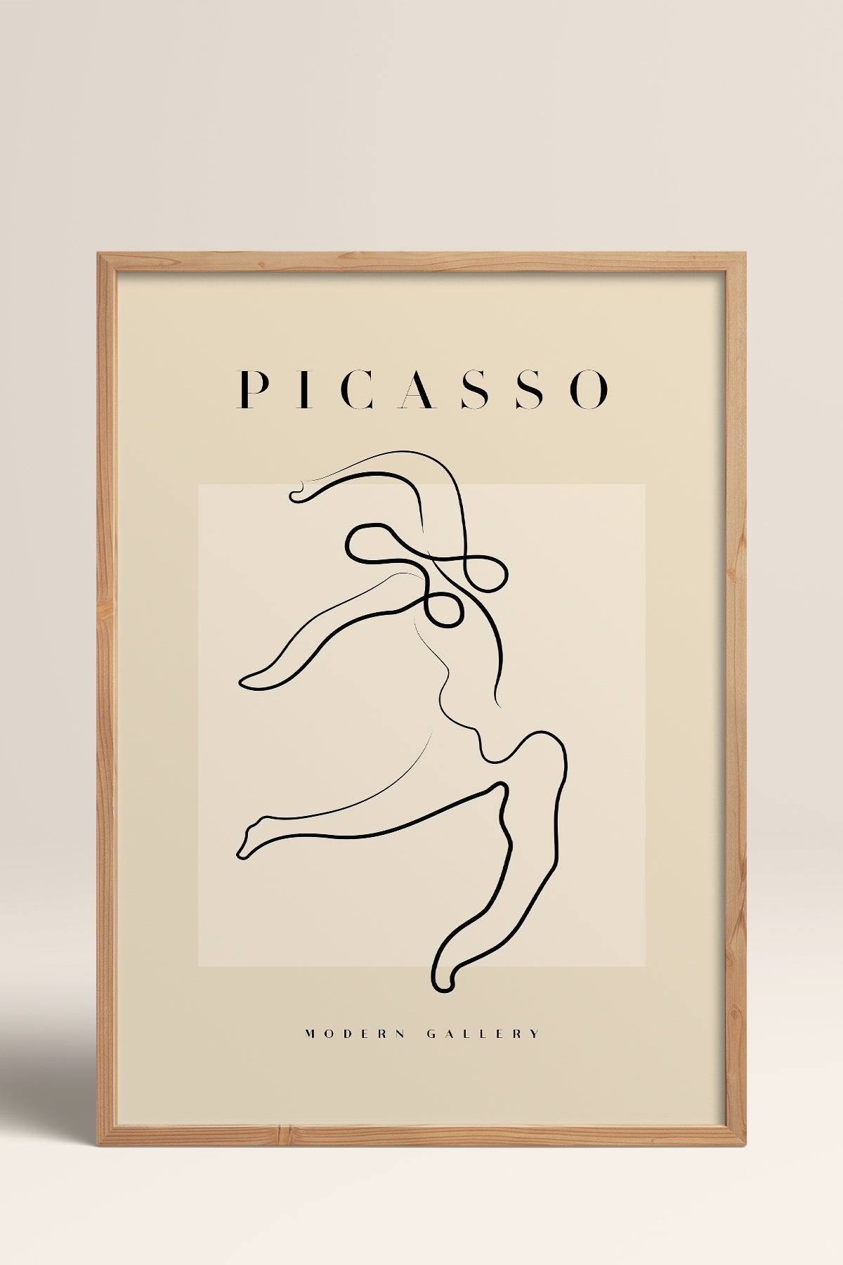 HOMEPACK Ahşap Çerçeveli Tablo Çerçeveli Poster Sanatsal Modern Duvar Dekoru PICASSO-36