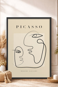 HOMEPACK Ahşap Çerçeveli Tablo Çerçeveli Poster Sanatsal Modern Duvar Dekoru PICASSO-38