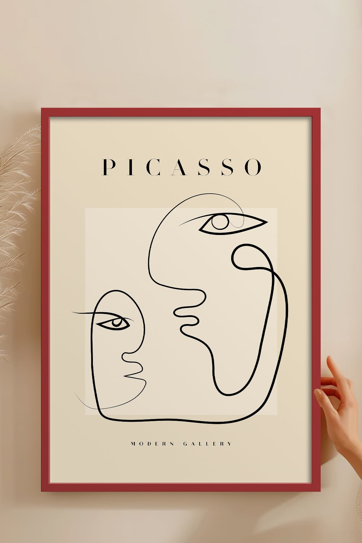 HOMEPACK Ahşap Çerçeveli Tablo Çerçeveli Poster Sanatsal Modern Duvar Dekoru PICASSO-38
