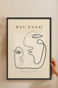 HOMEPACK Ahşap Çerçeveli Tablo Çerçeveli Poster Sanatsal Modern Duvar Dekoru PICASSO-38