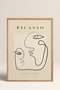 HOMEPACK Ahşap Çerçeveli Tablo Çerçeveli Poster Sanatsal Modern Duvar Dekoru PICASSO-38