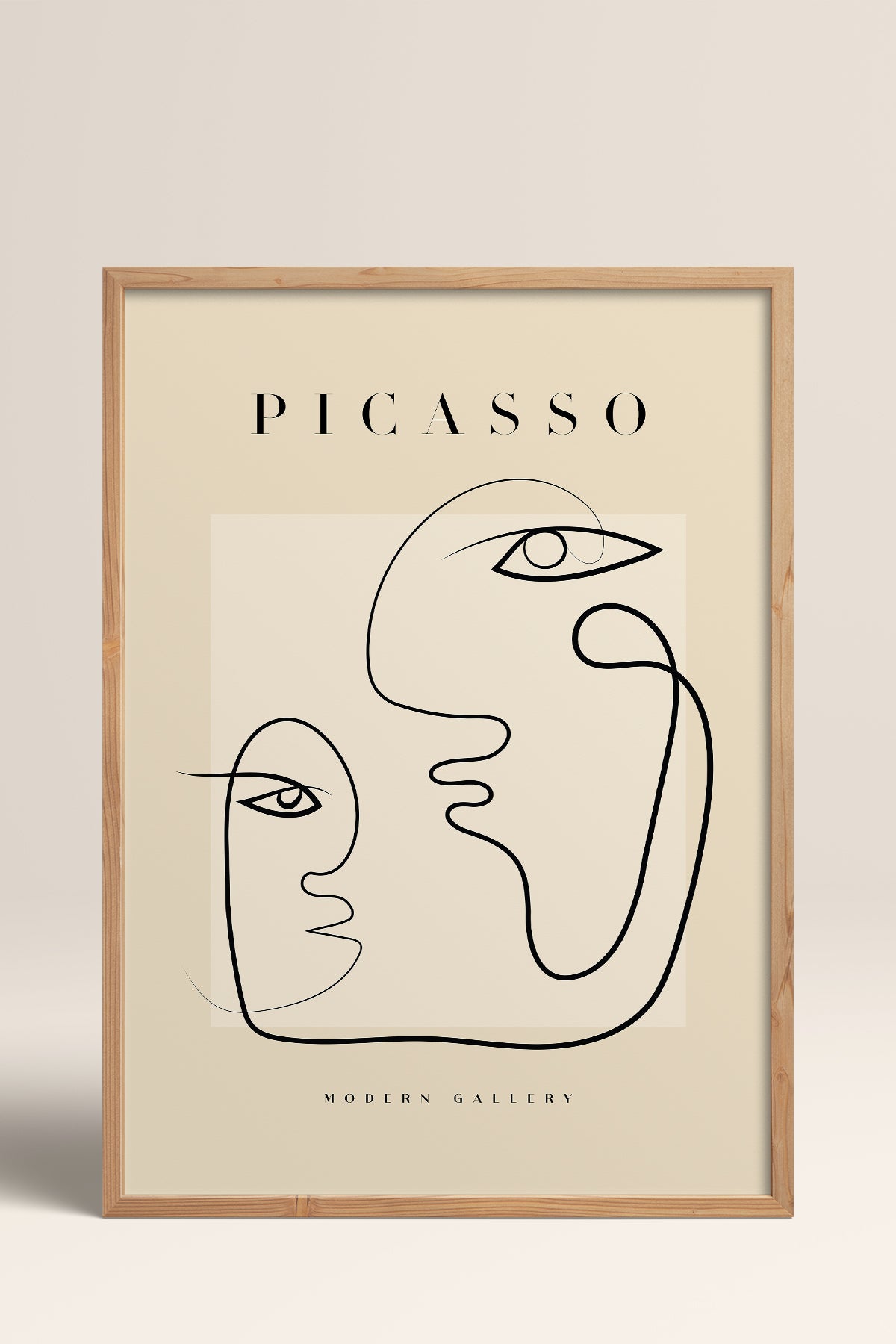 HOMEPACK Ahşap Çerçeveli Tablo Çerçeveli Poster Sanatsal Modern Duvar Dekoru PICASSO-38