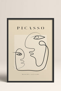 HOMEPACK Ahşap Çerçeveli Tablo Çerçeveli Poster Sanatsal Modern Duvar Dekoru PICASSO-38