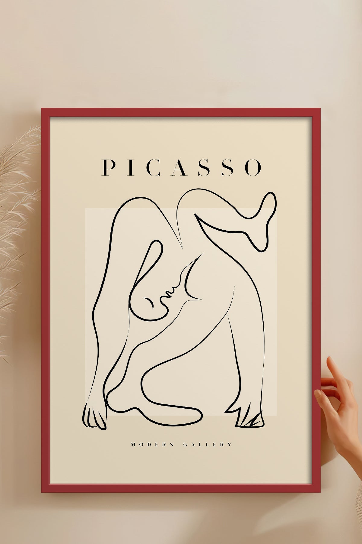 HOMEPACK Ahşap Çerçeveli Tablo Çerçeveli Poster Sanatsal Modern Duvar Dekoru PICASSO-39
