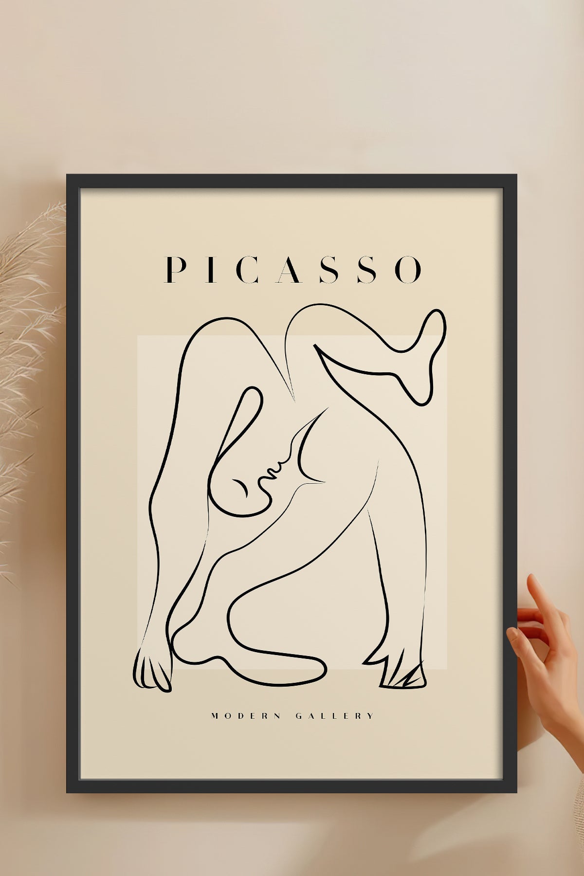 HOMEPACK Ahşap Çerçeveli Tablo Çerçeveli Poster Sanatsal Modern Duvar Dekoru PICASSO-39