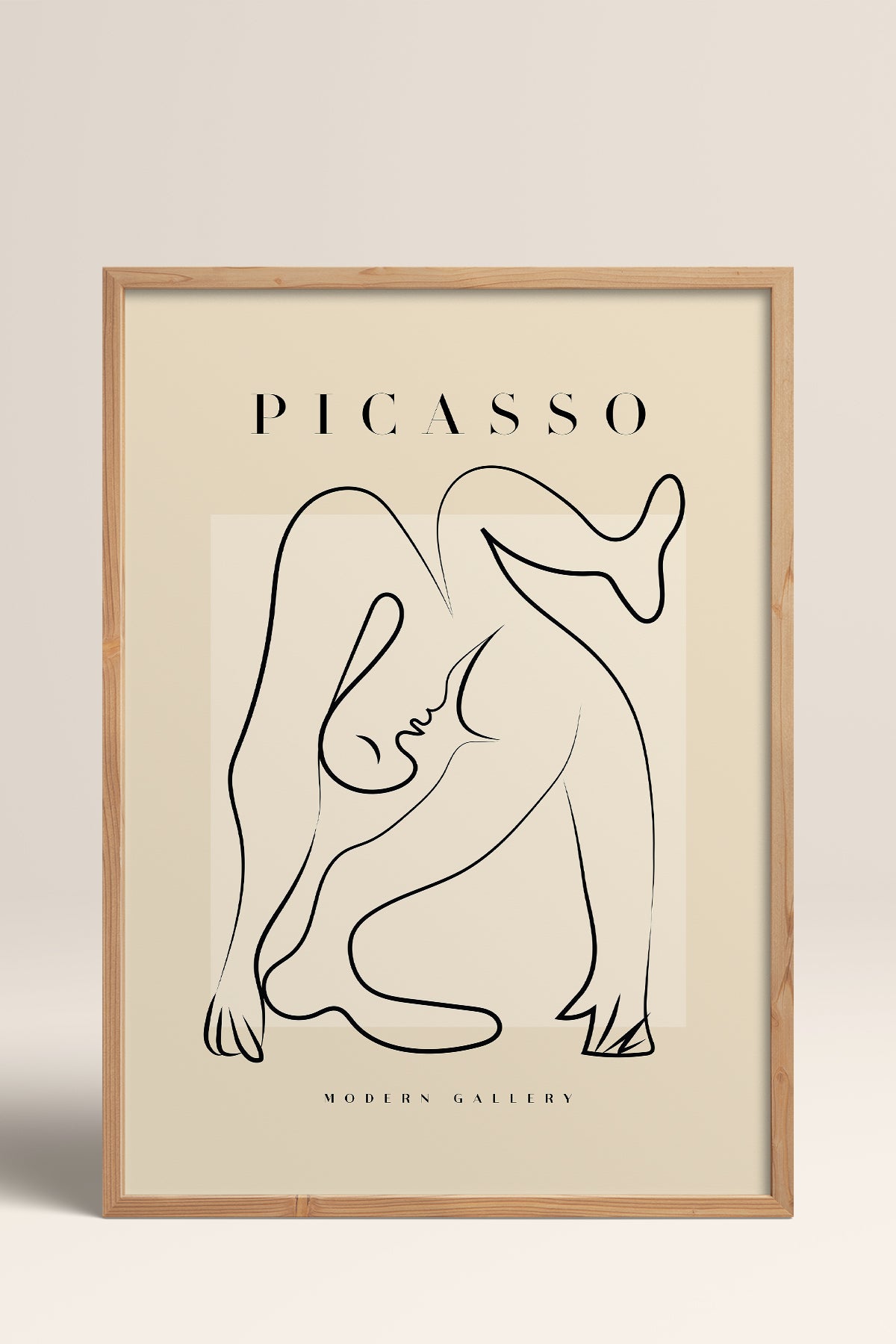 HOMEPACK Ahşap Çerçeveli Tablo Çerçeveli Poster Sanatsal Modern Duvar Dekoru PICASSO-39