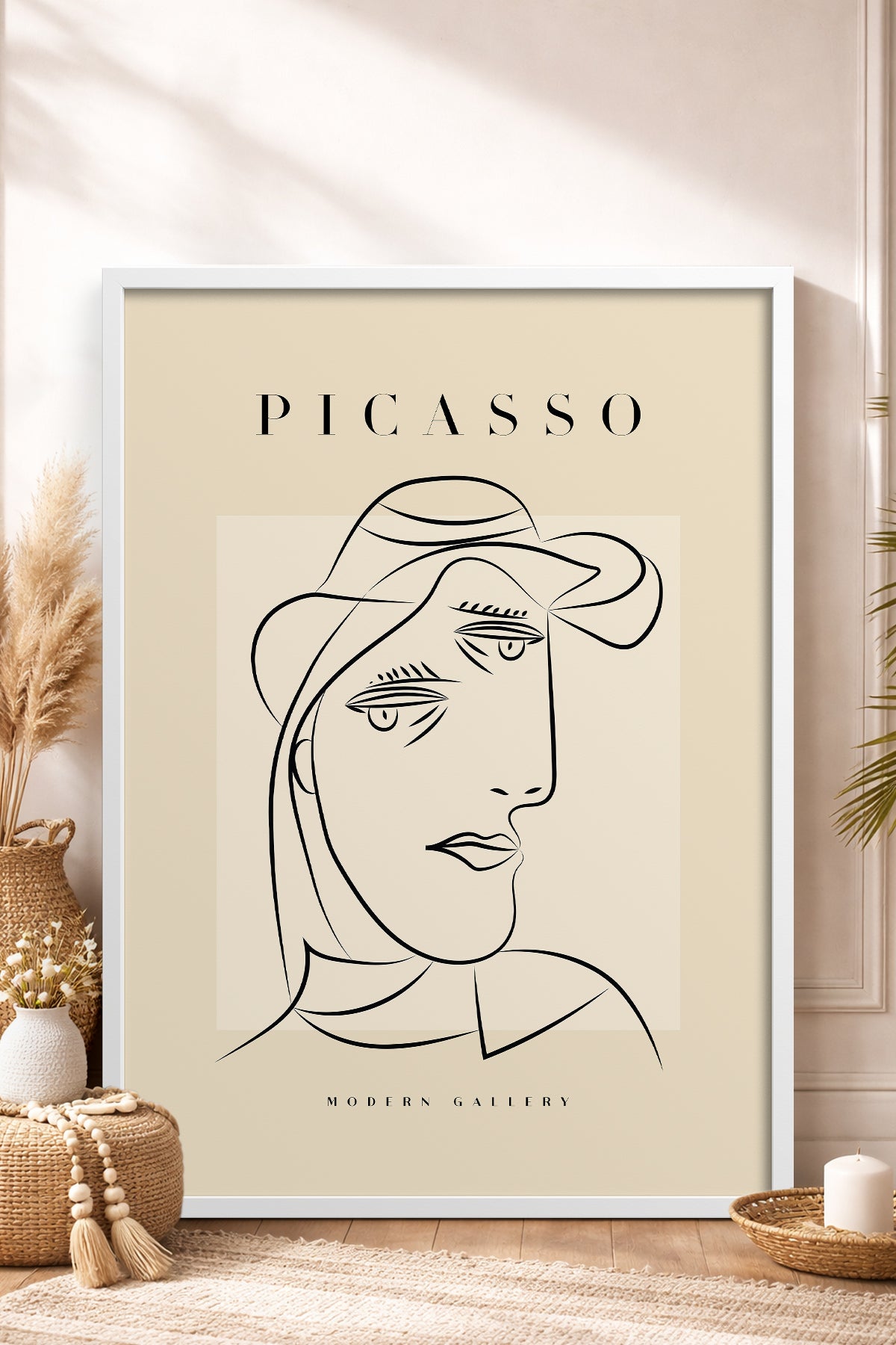 HOMEPACK Ahşap Çerçeveli Tablo Çerçeveli Poster Sanatsal Modern Duvar Dekoru PICASSO-40