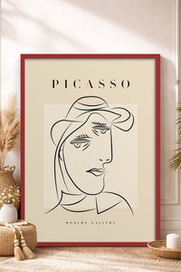 HOMEPACK Ahşap Çerçeveli Tablo Çerçeveli Poster Sanatsal Modern Duvar Dekoru PICASSO-40
