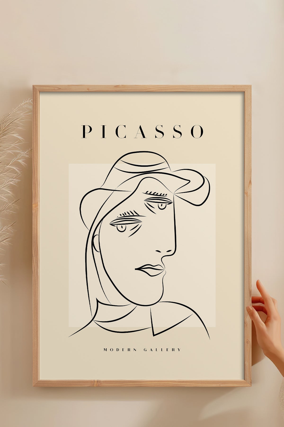HOMEPACK Ahşap Çerçeveli Tablo Çerçeveli Poster Sanatsal Modern Duvar Dekoru PICASSO-40
