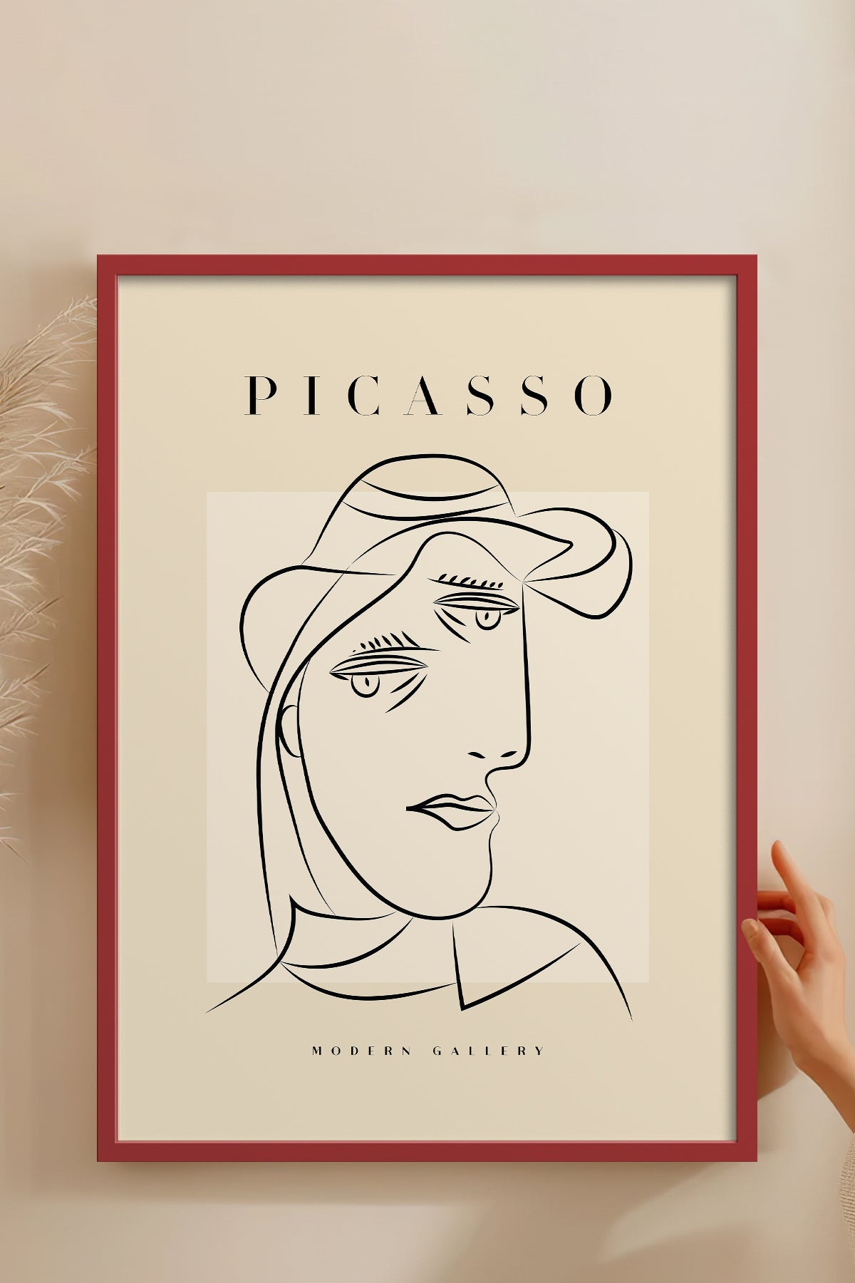 HOMEPACK Ahşap Çerçeveli Tablo Çerçeveli Poster Sanatsal Modern Duvar Dekoru PICASSO-40