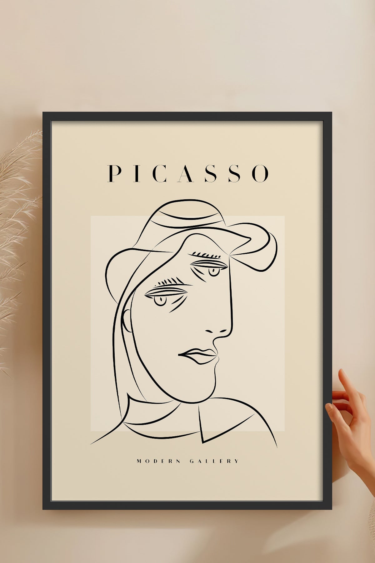 HOMEPACK Ahşap Çerçeveli Tablo Çerçeveli Poster Sanatsal Modern Duvar Dekoru PICASSO-40