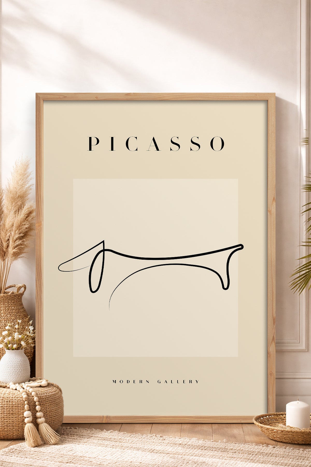 HOMEPACK Ahşap Çerçeveli Tablo Çerçeveli Poster Sanatsal Modern Duvar Dekoru PICASSO-41