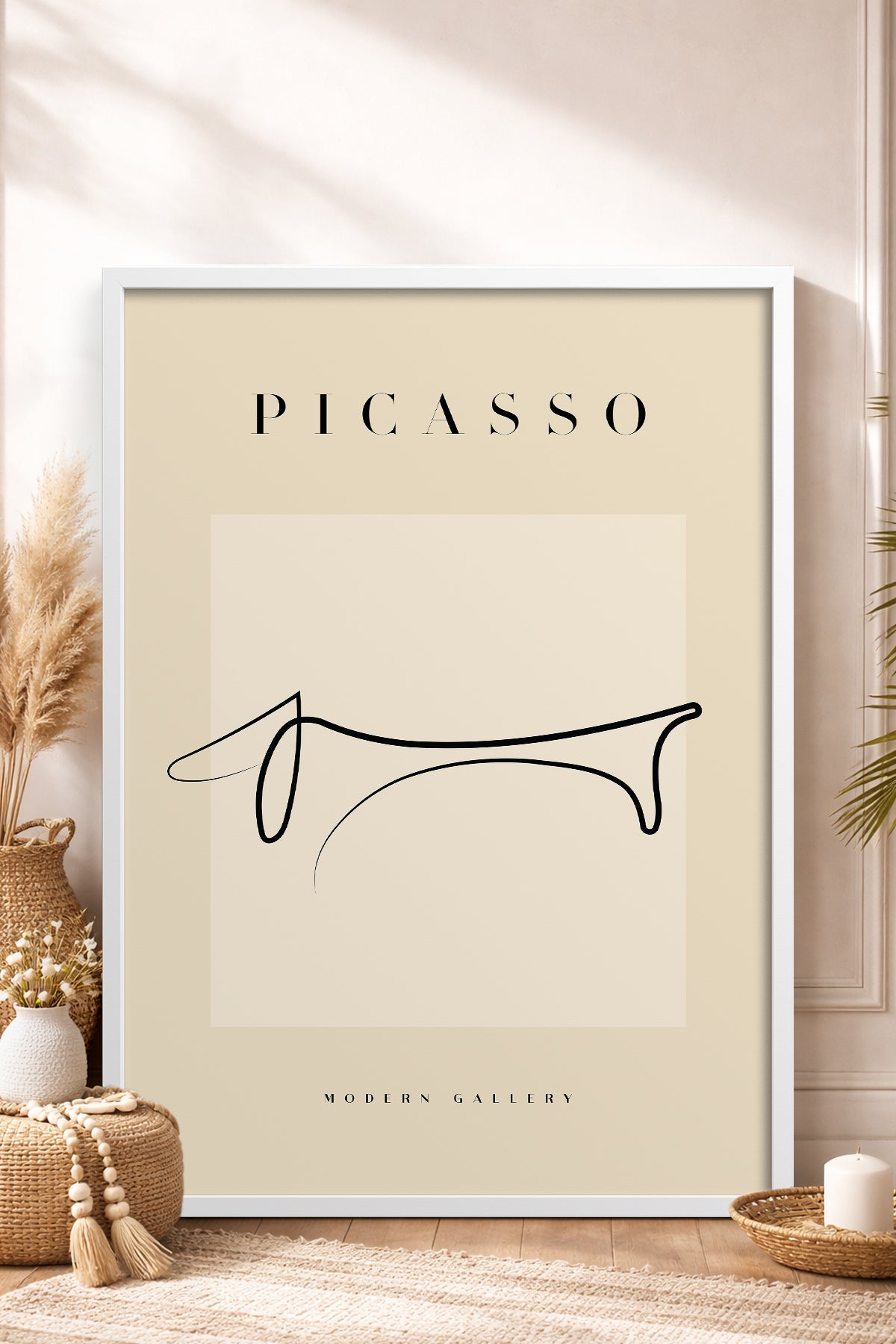 HOMEPACK Ahşap Çerçeveli Tablo Çerçeveli Poster Sanatsal Modern Duvar Dekoru PICASSO-41