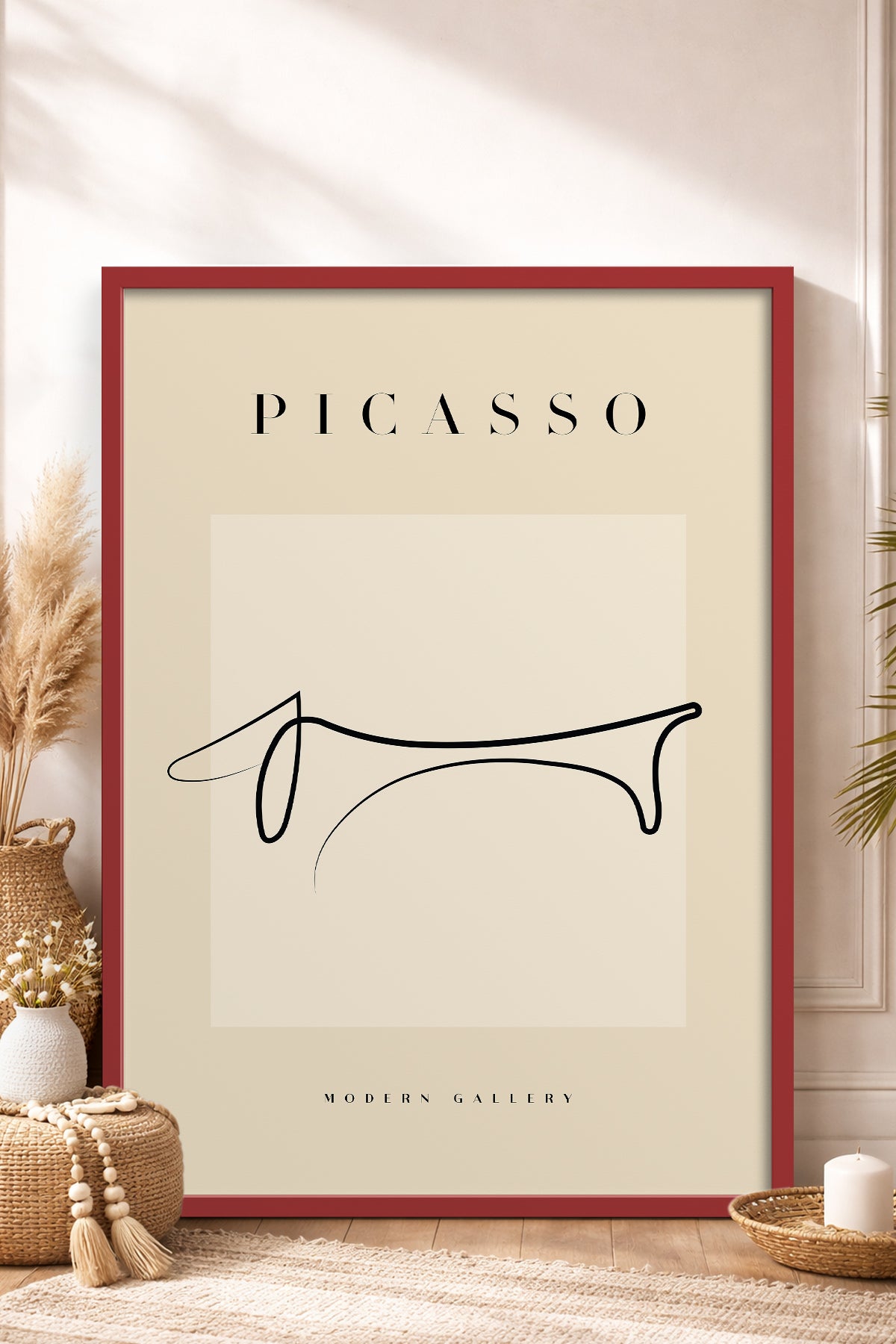HOMEPACK Ahşap Çerçeveli Tablo Çerçeveli Poster Sanatsal Modern Duvar Dekoru PICASSO-41