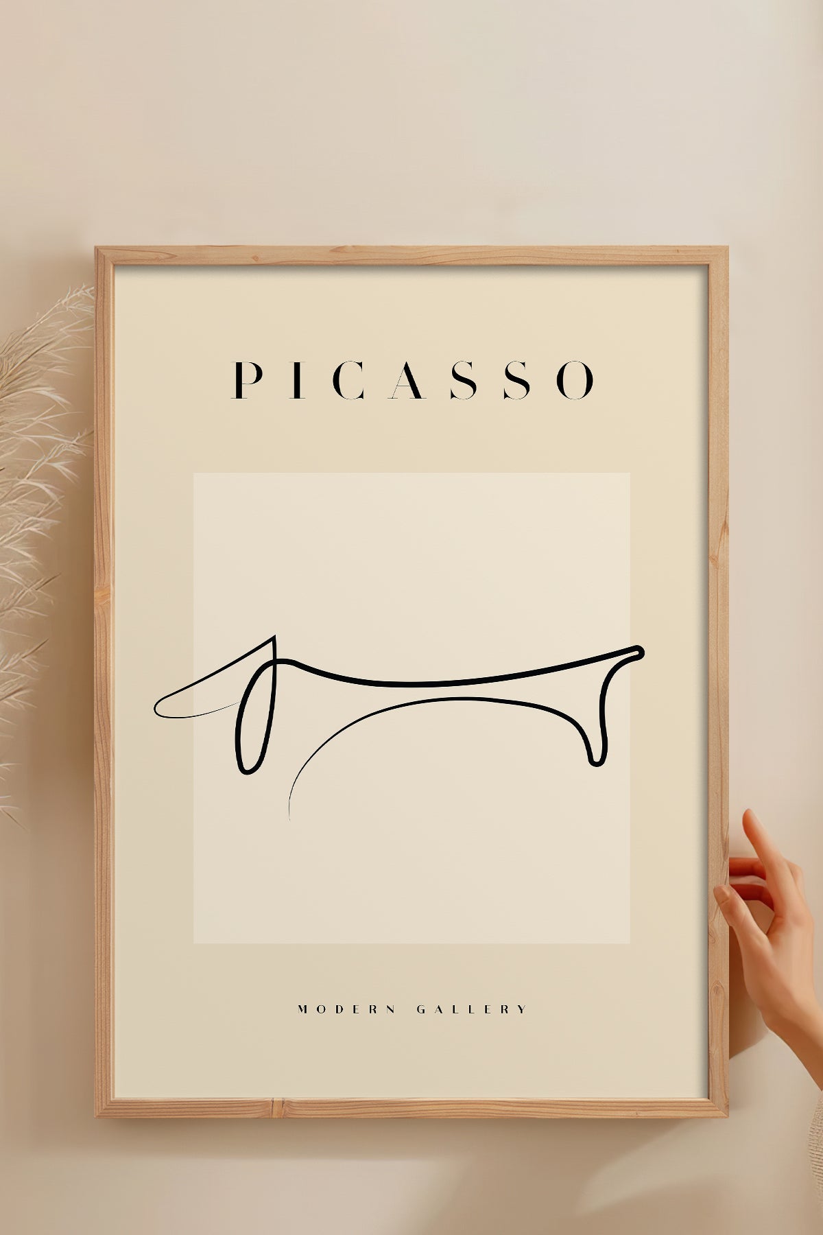 HOMEPACK Ahşap Çerçeveli Tablo Çerçeveli Poster Sanatsal Modern Duvar Dekoru PICASSO-41