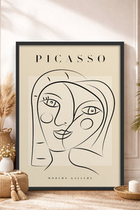 HOMEPACK Ahşap Çerçeveli Tablo Çerçeveli Poster Sanatsal Modern Duvar Dekoru PICASSO-42