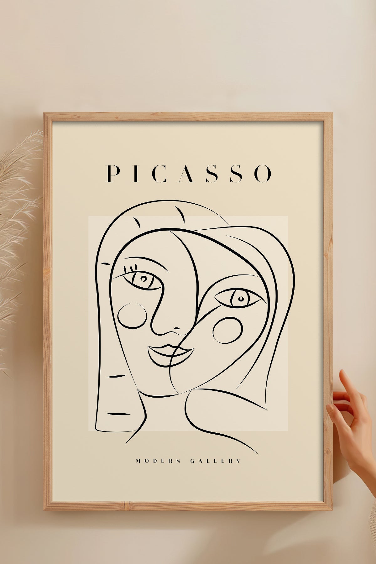 HOMEPACK Ahşap Çerçeveli Tablo Çerçeveli Poster Sanatsal Modern Duvar Dekoru PICASSO-42