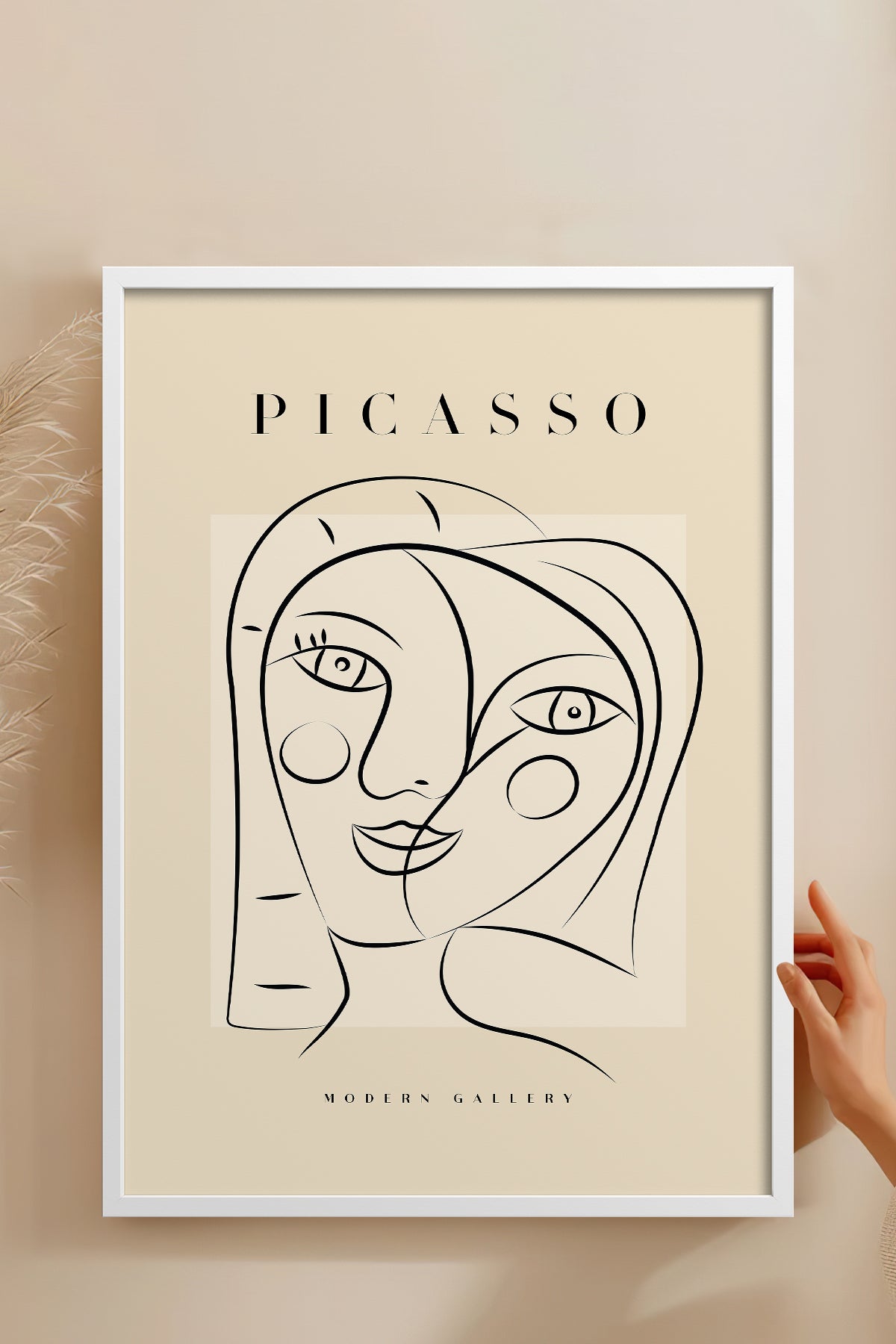 HOMEPACK Ahşap Çerçeveli Tablo Çerçeveli Poster Sanatsal Modern Duvar Dekoru PICASSO-42