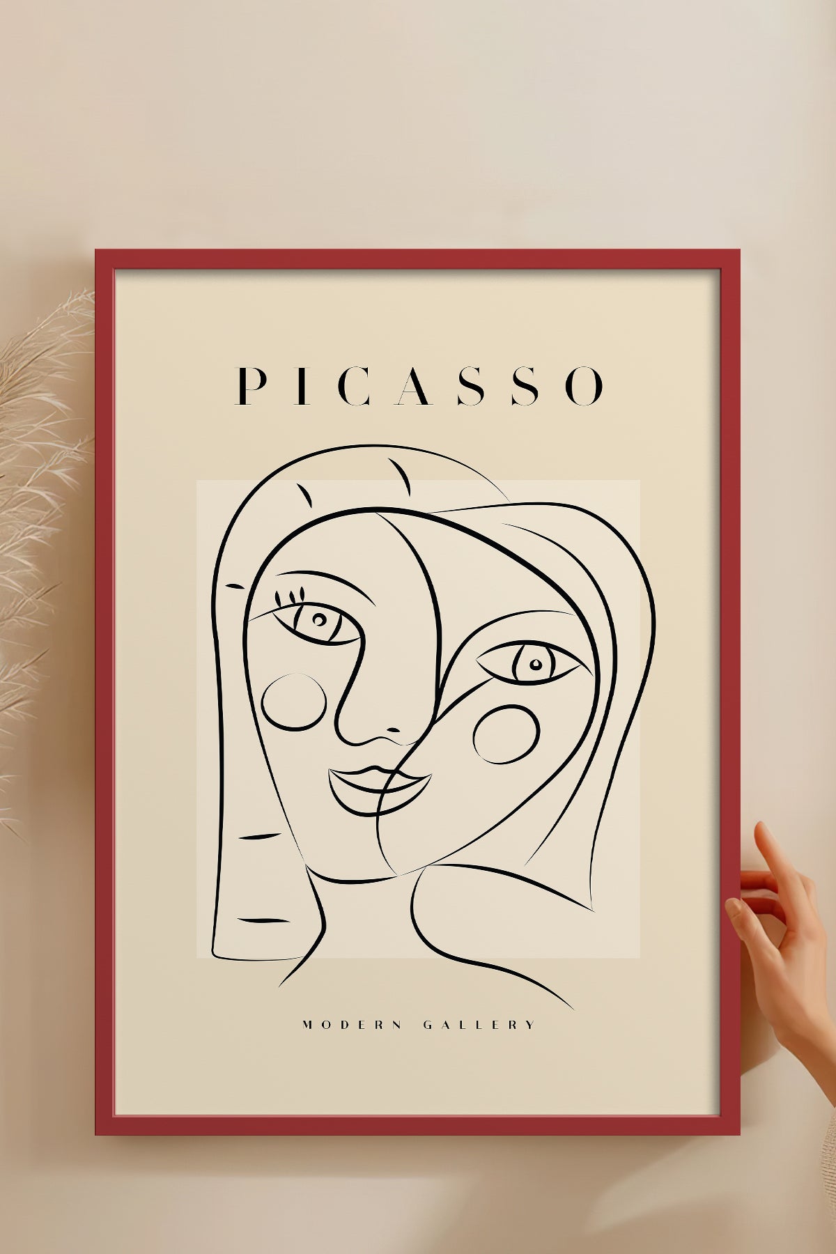 HOMEPACK Ahşap Çerçeveli Tablo Çerçeveli Poster Sanatsal Modern Duvar Dekoru PICASSO-42