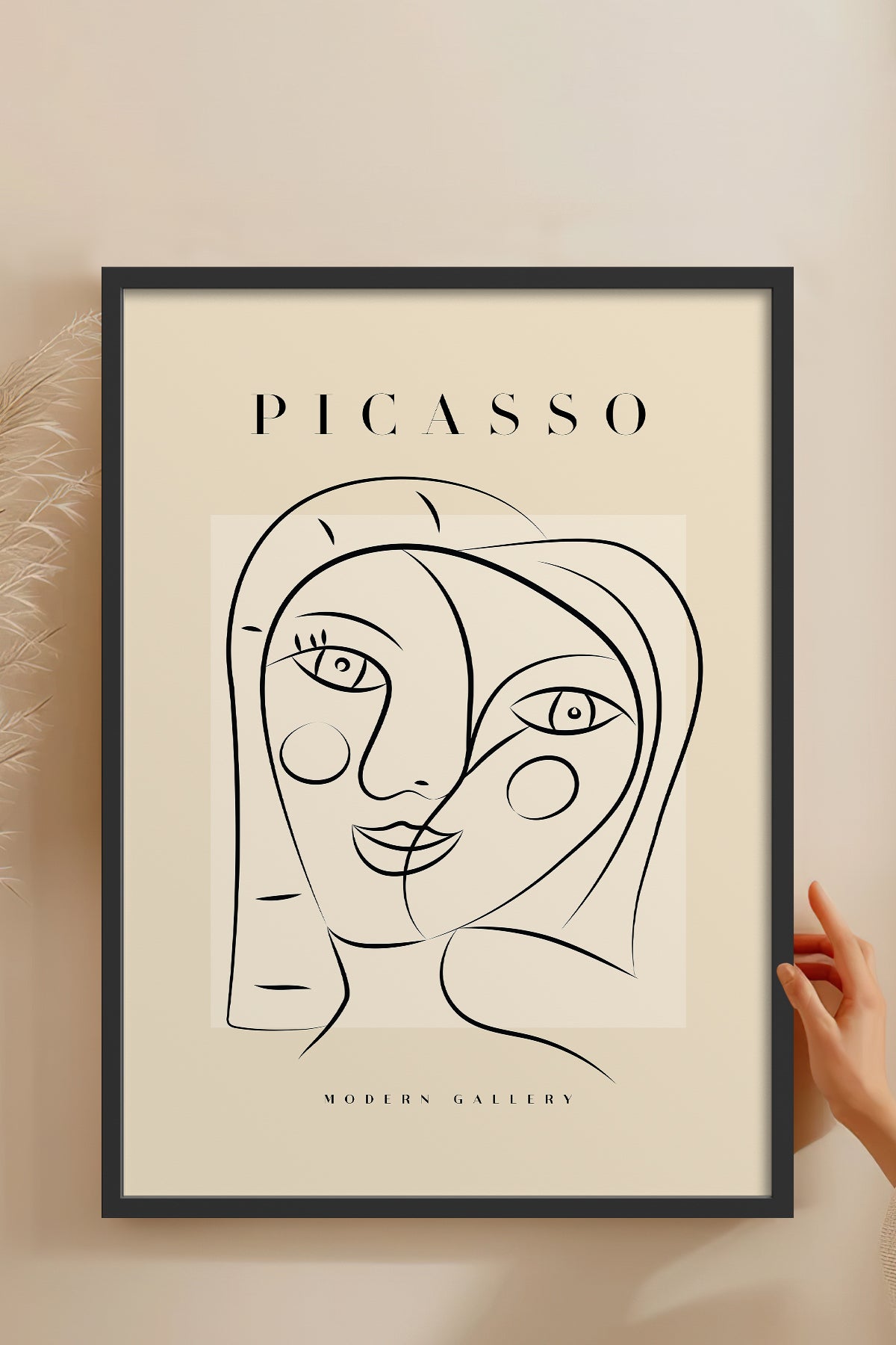 HOMEPACK Ahşap Çerçeveli Tablo Çerçeveli Poster Sanatsal Modern Duvar Dekoru PICASSO-42