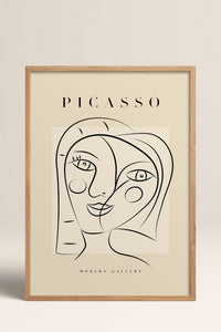 HOMEPACK Ahşap Çerçeveli Tablo Çerçeveli Poster Sanatsal Modern Duvar Dekoru PICASSO-42