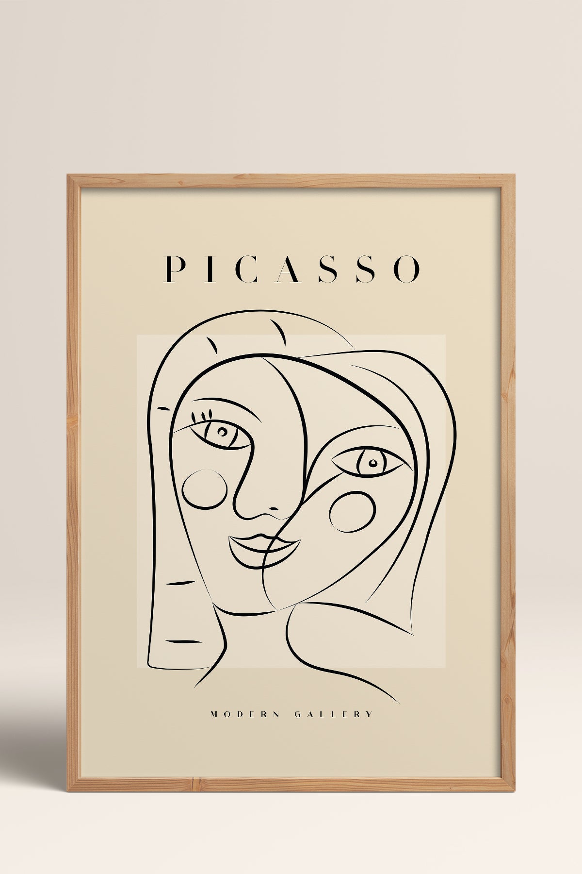 HOMEPACK Ahşap Çerçeveli Tablo Çerçeveli Poster Sanatsal Modern Duvar Dekoru PICASSO-42