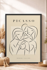 HOMEPACK Ahşap Çerçeveli Tablo Çerçeveli Poster Sanatsal Modern Duvar Dekoru PICASSO-43