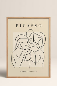 HOMEPACK Ahşap Çerçeveli Tablo Çerçeveli Poster Sanatsal Modern Duvar Dekoru PICASSO-43