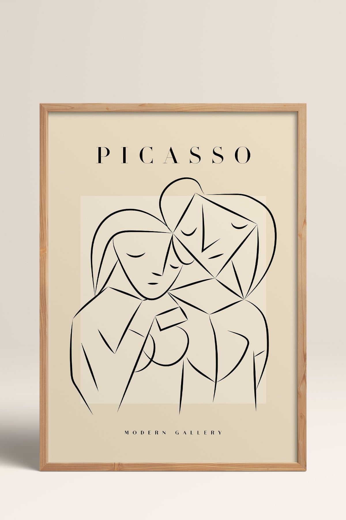 HOMEPACK Ahşap Çerçeveli Tablo Çerçeveli Poster Sanatsal Modern Duvar Dekoru PICASSO-43