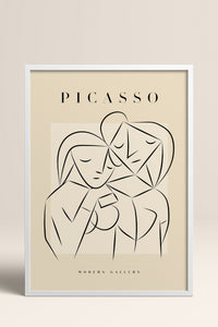 HOMEPACK Ahşap Çerçeveli Tablo Çerçeveli Poster Sanatsal Modern Duvar Dekoru PICASSO-43