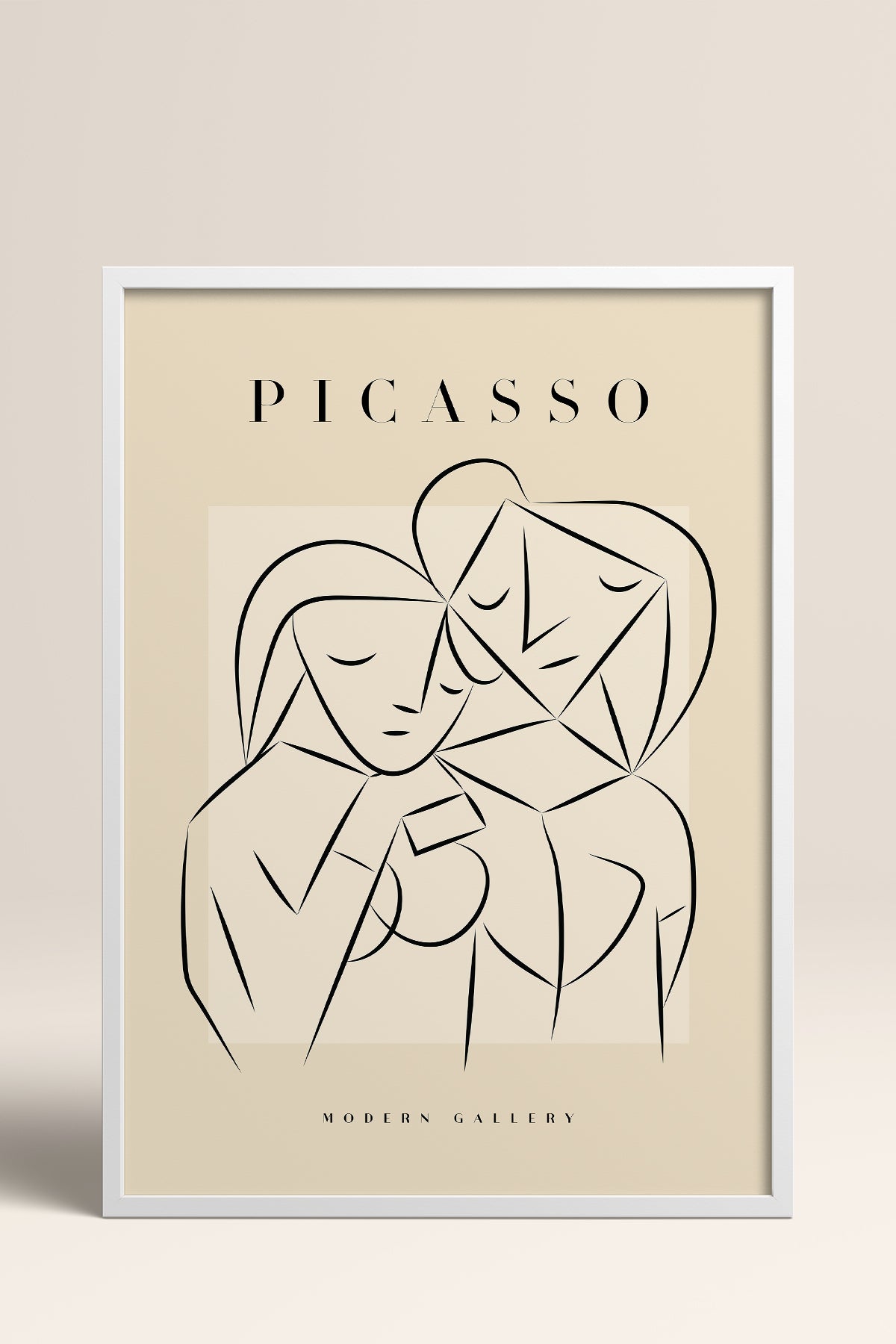 HOMEPACK Ahşap Çerçeveli Tablo Çerçeveli Poster Sanatsal Modern Duvar Dekoru PICASSO-43