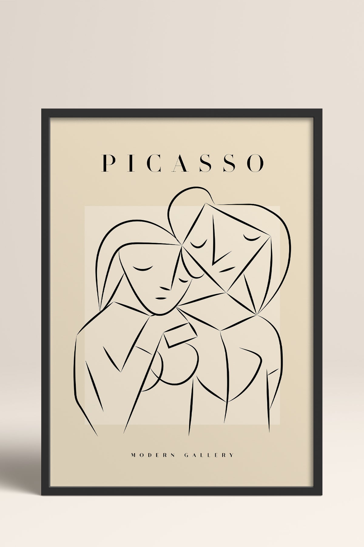 HOMEPACK Ahşap Çerçeveli Tablo Çerçeveli Poster Sanatsal Modern Duvar Dekoru PICASSO-43