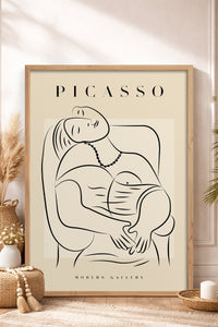 HOMEPACK Ahşap Çerçeveli Tablo Çerçeveli Poster Sanatsal Modern Duvar Dekoru PICASSO-44