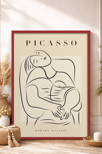 HOMEPACK Ahşap Çerçeveli Tablo Çerçeveli Poster Sanatsal Modern Duvar Dekoru PICASSO-44